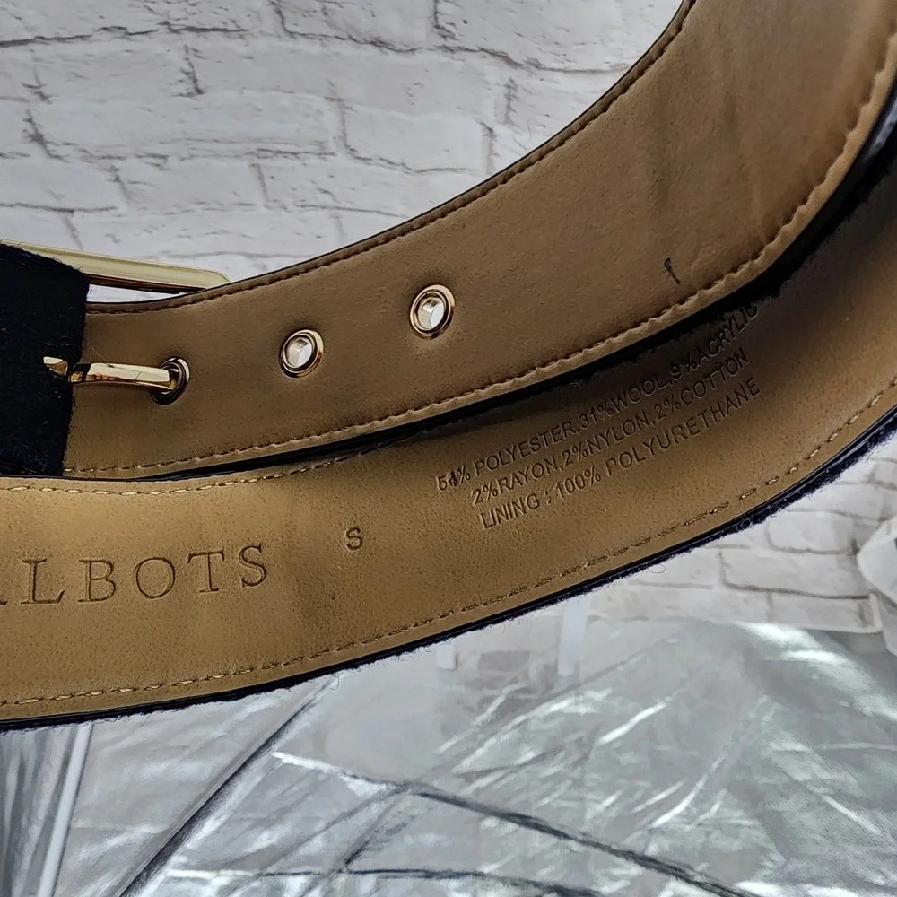 Talbots Belt Womens Blue Felt Tree Preppy Size Small Twee Work Office Classic